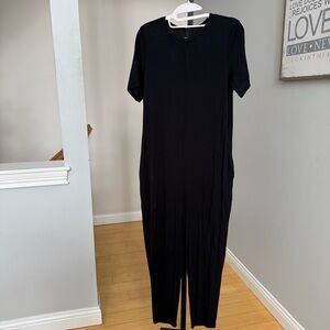 Quince Ultra Soft Maternity Jumpsuit, Black, XS